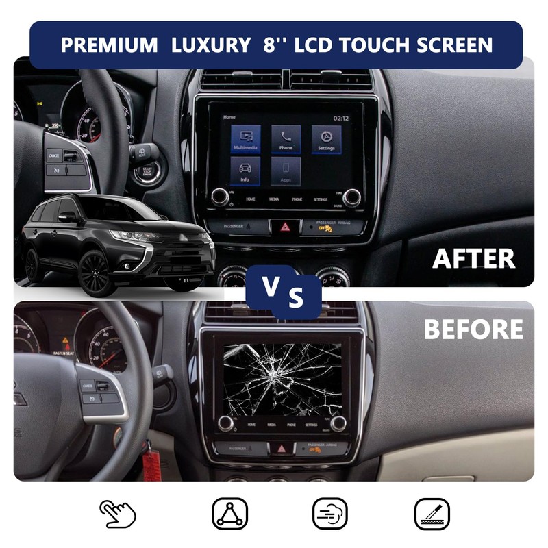 Fit Mitsubishi Outlander and Sport 8" Touch Screen - Touch