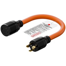 1.5FT Nema L5-30P to L14-30R Adapter Cable, 30-Amp L5-30 Male Generator Male to L14-30 Transfer Switch 4-Prong Female Adapter STW 10AWG, 30A Generator 3-Prong to 30A 4-Prong