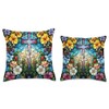 StudioMetzger Beautiful Stained Glass Christian Cross Religious Symbol Throw Pillow,