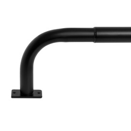 Meriville 1-Inch Diameter Wrap Around Blackout Curtain Rod, 96-Inch to 144-Inch, Black Finish