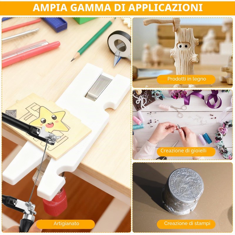 Seghetto da Traforo con 12 Lame (4#6#8#10#), Arco per Traforo