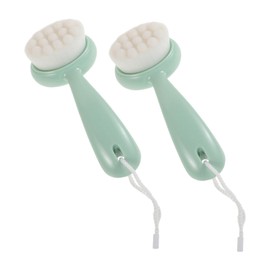 Baluue 2pcs Manual Face Scrubber with Handle Soft Bristle Exfoliator for Blackhead Removal and Deep Cleansing for Women Skincare Routine