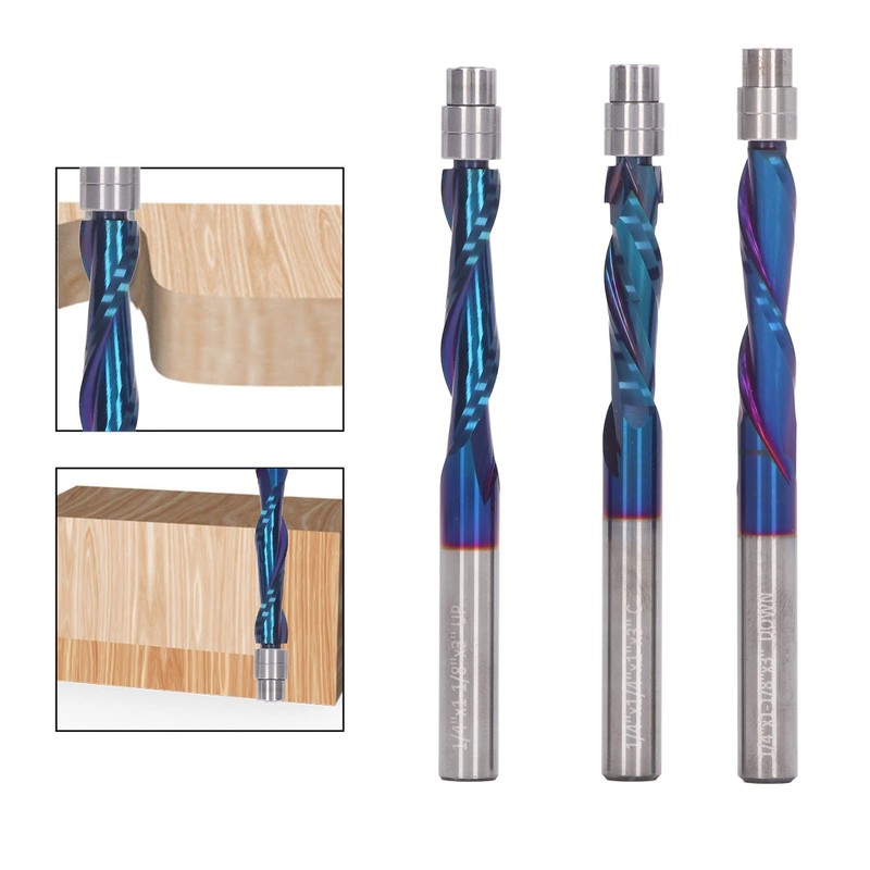 3 Piezas 1/4 Vástago Flush Trim Router Bit Set Carburo