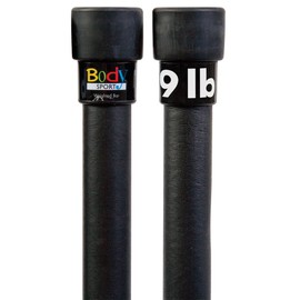 BodySport® Weighted Bar, 30 lb., Black– Strength Training Workout Bar for Men and Women – Durable Curl Bar with Secure Rubber Grip for at Home or Gym – For Yoga, Pilates, Physical Therapy, Resistance Training, and More