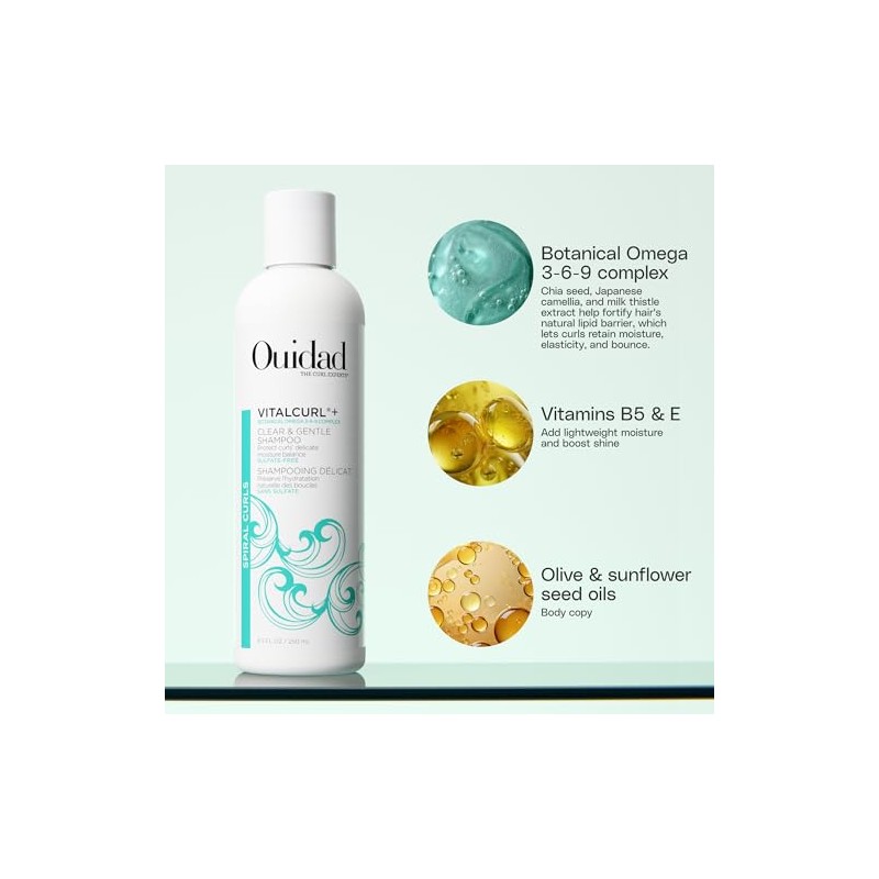 VitalCurl Plus Clear and Gentle Shampoo by Ouidad for Unisex