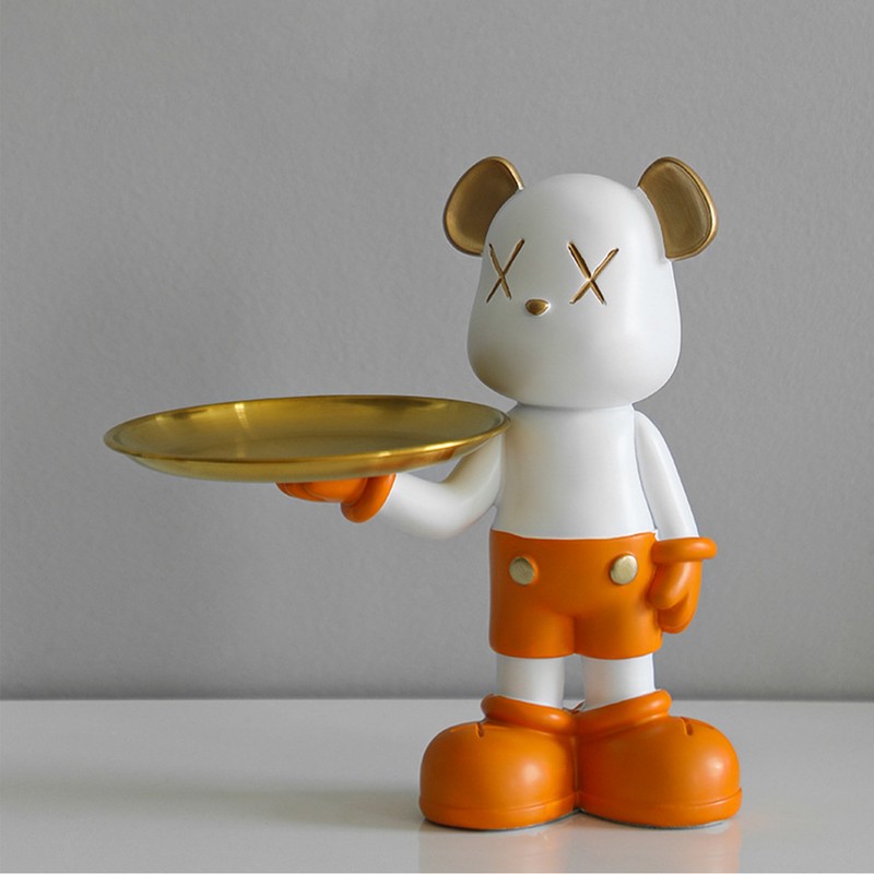 Bear Storage Tray Cute Resin Decorative Funny Trendy Bear Sculptures