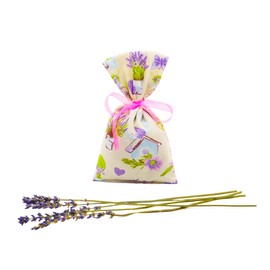Lavender Bag Hand Sewn in Germany with 15 g Lavender Flowers from Provence 9 x 15 cm (1, Colourful with Hearts, 9 x 15 cm)