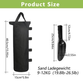 Gazebo Weights Set of 4 Sandbags with Velcro Fastening Spade Foldable Sand Bags for Folding Gazebo, Canopy, Garden Tents, Party Tents, Barbecue Gazebo, Growing Gazebo, Pop Up Gazebo