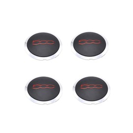 TAKPART 4x Hub Cap Wheel Hub Cap Wheel Hub Cap with Chrome Edge for F-i-a-t 500 51884863