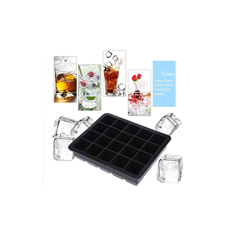 Greensen Bandeja Cubitos Silicona 20 Cavidades Negro 15x12x3cm
