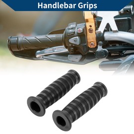 Hihaha 7/8" 22mm 15/16" 24mm Universal Motorcycle Hand Grip Cover Non Slip Rubber Handlebar End Grips for Motorcycle Scooter Bicycle ATV Black 1 Pair
