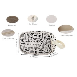 Italy Travel Clear Makeup Bag Italy Souvenir Gift Welcome to Italy Merch Italian Vacation Gift (Italy CBag EU)