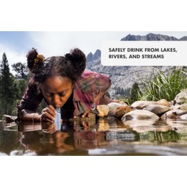 LifeStraw Peak Series - Personal Water Filter Straw for Backup Filtration, Emergency, Survival, and Ultralight Hydration, Dark Mountain Gray, 2 Pack