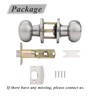Probrico Brushed Nickel Passage Door Knobs Round Handles for Hall