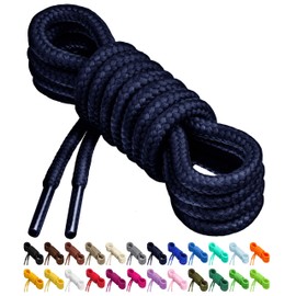 Birch Round Shoelaces 27 Colors 3/16" Thick Shoe Laces 4 Different Lengths (37" (94cm) - M, Navy)