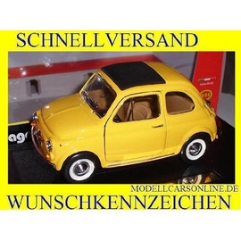 Fiat 500f 500F Yellow 1/24 Bburago Burago Model Car Model Car