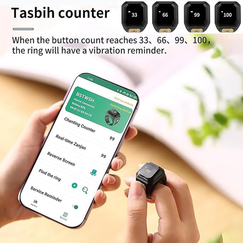 YUENTOEN Finger Tally Counter Clicker, Digital Tally Counter Ring with