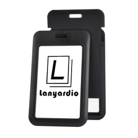 1 Pack Sliding ID Badge Holder with Clear Window Black ID Card Holder Protector Pouch for Office School ID Credit Cards Proximity Key Cards Driver’s Licenses and Passes