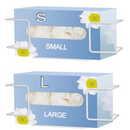 Lyfengdeam Metal Glove Holder Wall Mount (2 Pack) – Black Glove Box Holder for Laboratory, Healthcare, Hospital, and Restaurant Use, Includes Mounting Accessories (White)