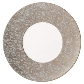 Narumi 51356-5665 Platinum, Japanese Paper Platinum, 9.4 inches (24 cm), Silver, Stylish, Elegant, Flat Plate, Wide Rim, Made in Japan