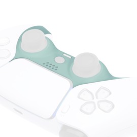 eXtremeRate Replacement Decorative Trim Shell Compatible with p s 5 Controller DIY Clip Shell, Custom Plates Cover with Accent Rings - Light Cyan