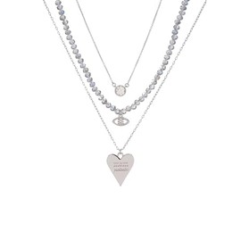 Alex and Ani Mom Layered Adjustable Necklace,Shiny Silver,Silver Charm, Chain Length adjusts from 16 inches to 18 inches