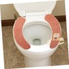 Vaguelly 4pairs Washable Thin Toilet Seat Pads Plush Fuzzy Covers