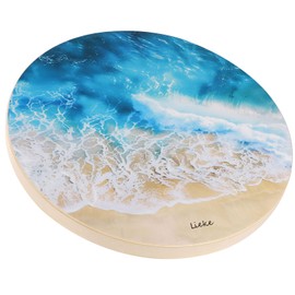 LIEKE Wooden Ocean Drum 14.7 Inch Sound Healing Instrument Meditation Gift