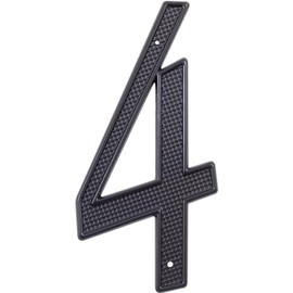 Stone Harbor Hardware Traditional House Number, #4, 4 Inches, Matte Black