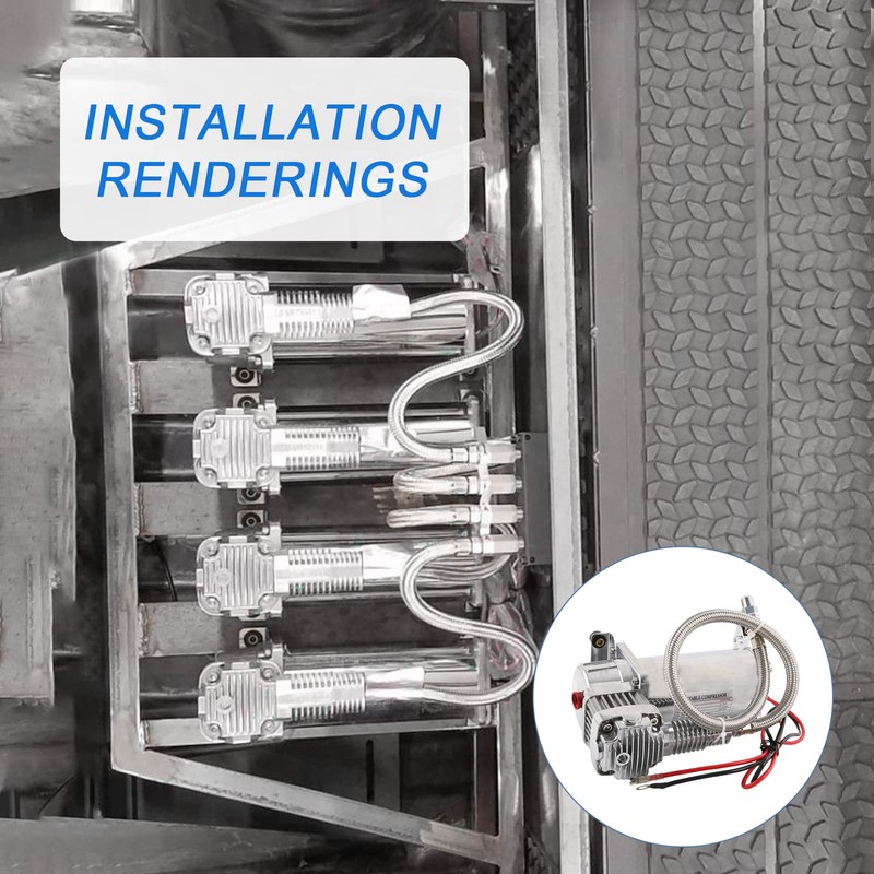 DICMIC 12V 444C 200 PSI Chrome Air Compressor for Auto/Motorcycle