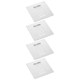 sourcing map Air Vents Cover, 4Pcs 80m x 80mm - Aluminum Alloy Mesh Air Return Vent Cover, Rectangle Louvered Ventilation Grille for Shoe Cabinet Wardrobe (Silver)