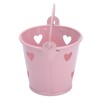 12pcs Mini Metal Bucket Hollow Heart Shaped Bucket with Handle