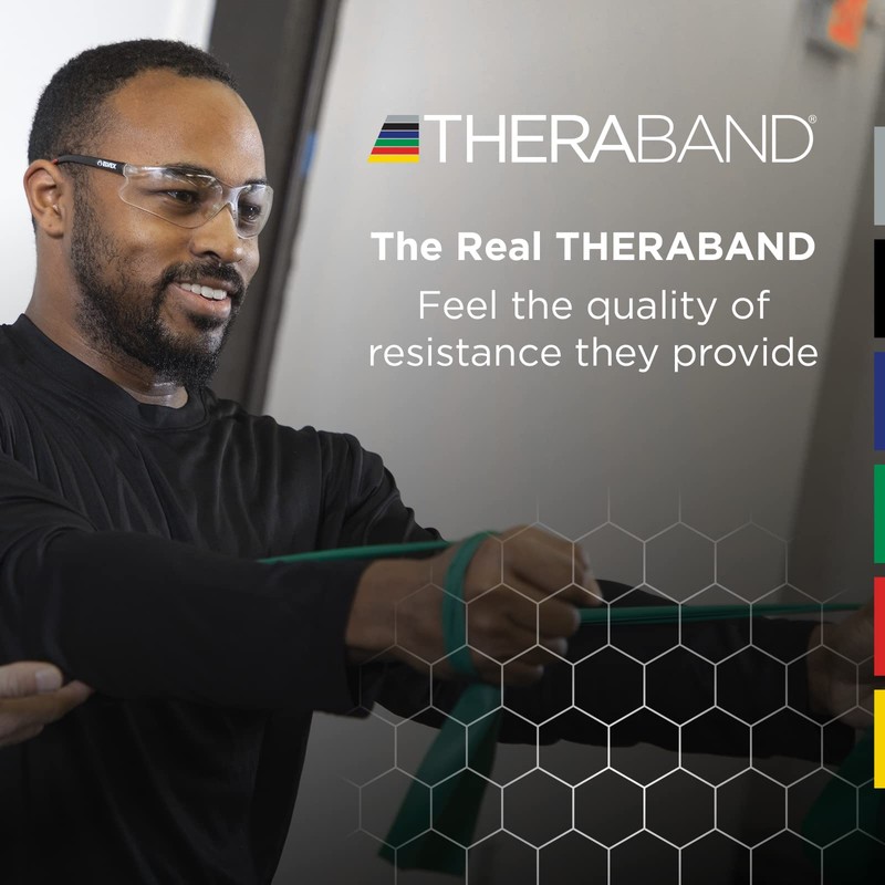 THERABAND Professional Latex Resistance Bands, Individual 6 Ft Elastic Band
