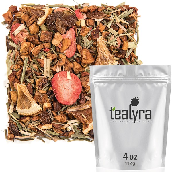 Tealyra - Lovely Lemongrass - Strawberry - Orange - Fruity Herbal Loose Leaf Tea - Hot and Iced Drink - Vitamins and Antioxidants Rich - Caffeine Free - All Natural - 112g (4-ounce)