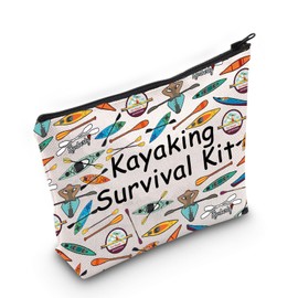 POFULL Kayaker Kayaking Lover Gift Kayaking Survival Kit Gift Kayaking Cosmetic Bag Beach Kayak Canoe Lover Makeup Bag (Kayaking CA)