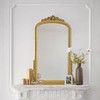 Varsoul Gold Arch Antiqued Wall Mirror with Beaded Frame –