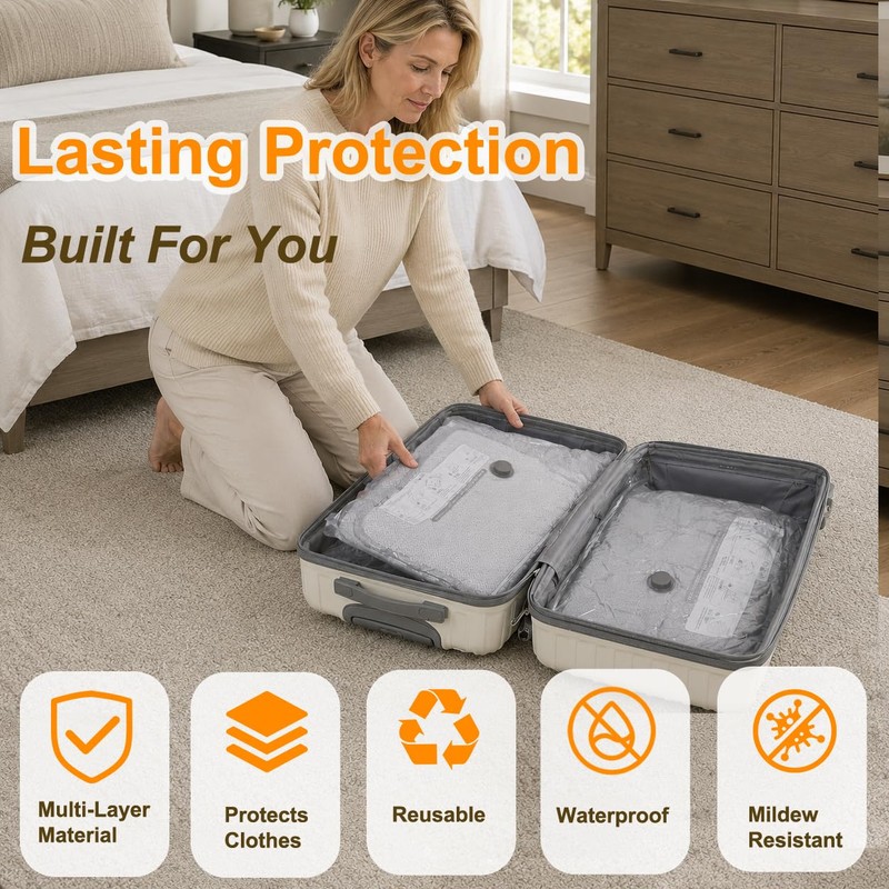Vacuum Storage Bags for Clothes with Portable Electric Pump,9 Combo