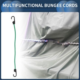 INFINAUTO Multifunctional Elastic Luggage Rope 60cm Motorcycle Trailer Trucks Cargo Adjustable Bungee Cords with Metal Buckle Green 4pcs