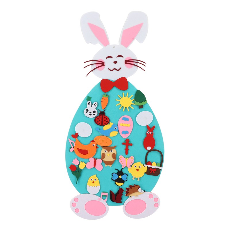 Toddler DIY Felt Rabbit Set Wall Hanging Bunny Crafts Ornaments