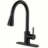 KINGO HOME Kitchen Faucets with Pull Down Sprayer,Matte Black,Lead-Free