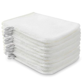 PHOGARY Pack of 10 Terry Towelling Microfibre Wash Cloths 15 x 21 cm Absorbent White
