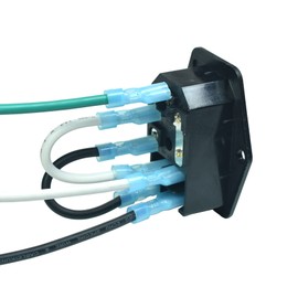 2 Pack 250Vac 15A IEC320 C14 Panel Mount Plug Adapter Power Connector Socket,Screw Mount 3 Pins Heavy Duty Inlet Power Socket with 14AWG Wires