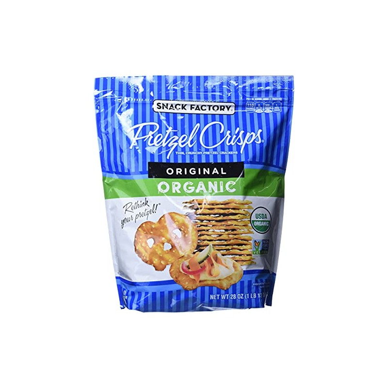 Snack Factory Pretzel Crisps, Original ORGANIC, 28 oz Bag