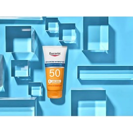 Eucerin Protector Solar Facial y Corporal SPF 50 Sun Advanced Hydration 5 oz | Loción Hidratante Avanzada, Hipoalergénica, Para Piel Sensible, Resistente al Agua y de Rápida Absorción