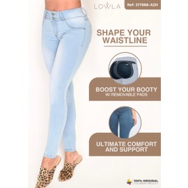 L.O.W.L.A SHAPEWEAR LOWLA Butt Lifting Jeans | Removable Butt Pads | Pantalones Colombianos Levanta Cola | Butt Lifting Jeans for Women Blue 6
