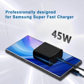45W Super Fast USB C Charger[2 Pack],45 Watt Type C Charger Wall Charging Block with 2X 6ft Cable for Sam Sung Galaxy S24/S23 Ultra/S23+/S22 Ultra/S22+/S20 Ultra/Note 10 Plus, Galaxy Tab S8