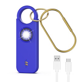 Brifit Persönlicher Alarm Taschenalarm 135dB Sirene, Panikalarm mit LED Taschenlampe, 2 Alarmmethoden, Kann als Türalarm, USB Aufladbar Schrillalarm für Frauen, Kinder, Senioren (Dunkelblau)