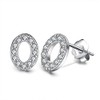 925 Sterling Silver Earrings Women's White zircon numbers 0-9 stud