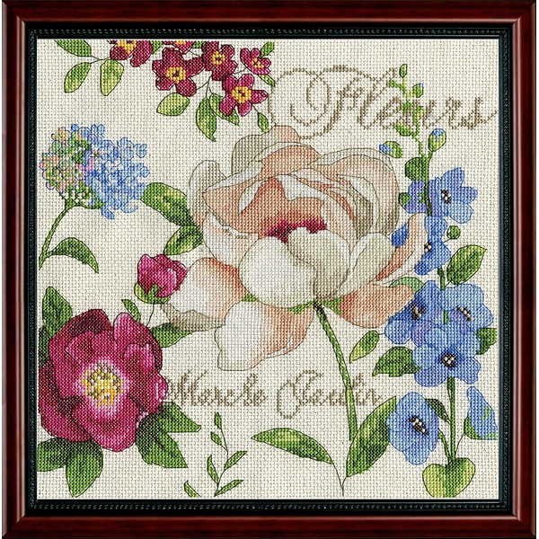 Tobin 2849 14 Count Marche Jardin Counted Cross Stitch Kit, 10" by 10", Multicolor