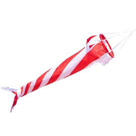 CIM Windsock Wind Turbine 90 Red / White UV-Resistant and Weatherproof Diameter 20 cm Length 90 cm Includes Ball Bearing Swivel Clip